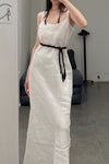 BASERANGE LINEN DRESS DRDY-SL-SP22 OFF WHITE (DRDY-FL-SP21)